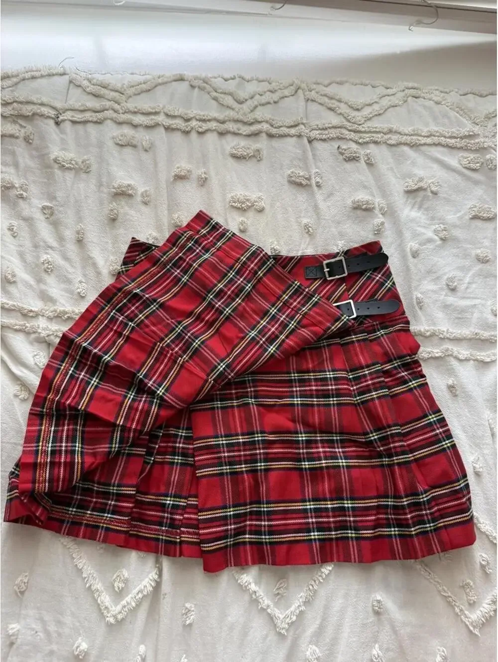 Tartan Threads Stewart Royal Red Plaid Billie Kilt Skirt Size 8 NWT